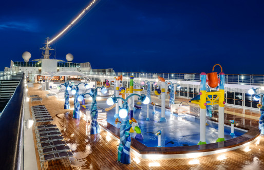 Cruise ship pool deck view