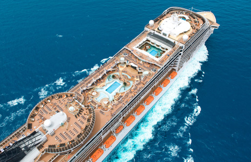 Aerial view of the MSC Splendida deck