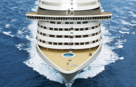 MSC Splendida in open ocean