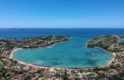 Drone pic of ferradura beach in Buzios Brazil