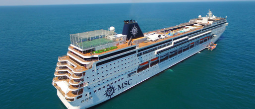 The MSC Sinfonia, part of the MSC Cruises fleet, is a beautiful cruise ship known for its sophistication.